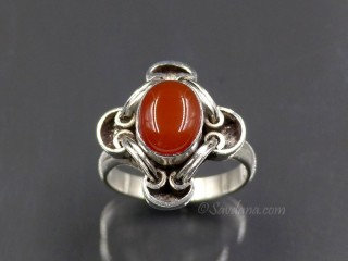 BA313 Bague Argent Massif Onyx. Taille 52