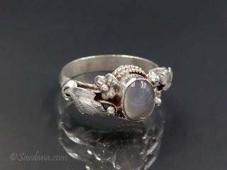 BA315 Bague Argent Massif Quartz. Taille 55
