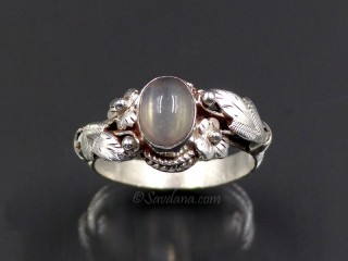BA315 Bague Argent Massif Quartz. Taille 55