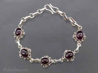 BrA92 Bracelet Argent Massif Grenat