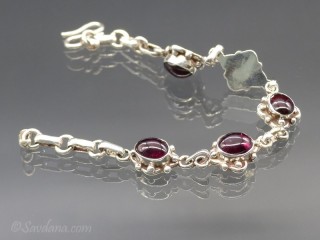 BrA92 Bracelet Argent Massif Grenat