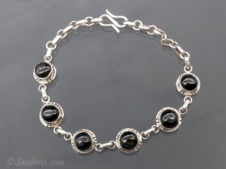 BrA99 Bracelet Argent Massif Onyx