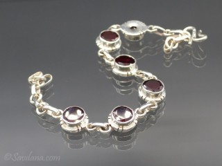 BrA107 Bracelet Argent Massif Grenat