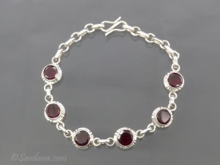 BrA107 Bracelet Argent Massif Grenat