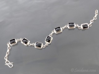 BrA108 Bracelet Argent Massif Onyx