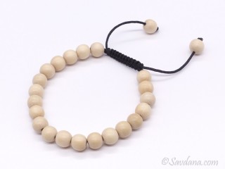 BrMala391 Bracelet Mala de Prières Tibétain Bois. 22 cm