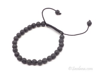 BrMala396 Bracelet Mala Pierre de Lave. 19 cm