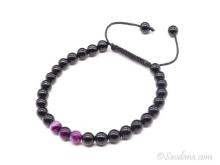 BrMala397 Bracelet Mala Onyx Agate. 21 cm