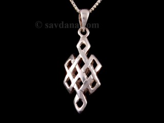 PA402 Pendentif Argent Massif Noeud sans Fin