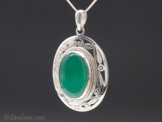 PA250 Pendentif Argent Massif Onyx