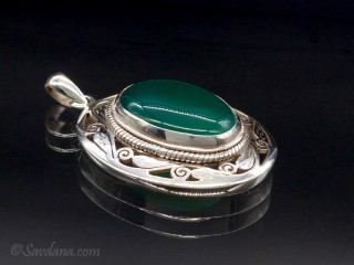 PA250 Pendentif Argent Massif Onyx
