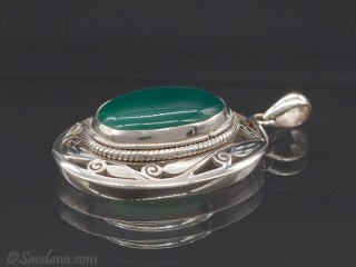 PA250 Pendentif Argent Massif Onyx