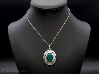 PA250 Pendentif Argent Massif Onyx