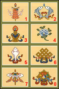 les huit signes auspicieux du bouddhisme tibétain